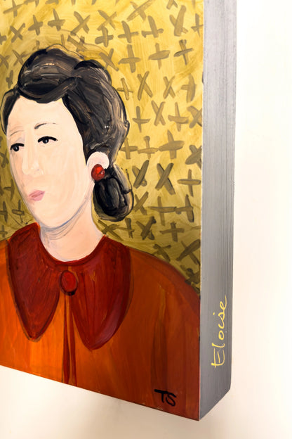 side view of original portrait art by Teri Stephens