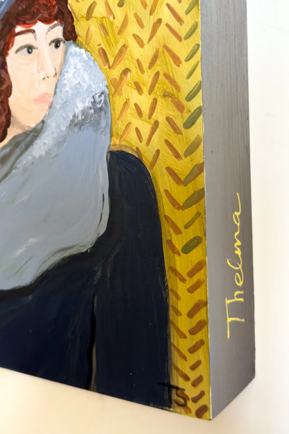 side view of original portrait painting "Thelma" by Teri Stephens