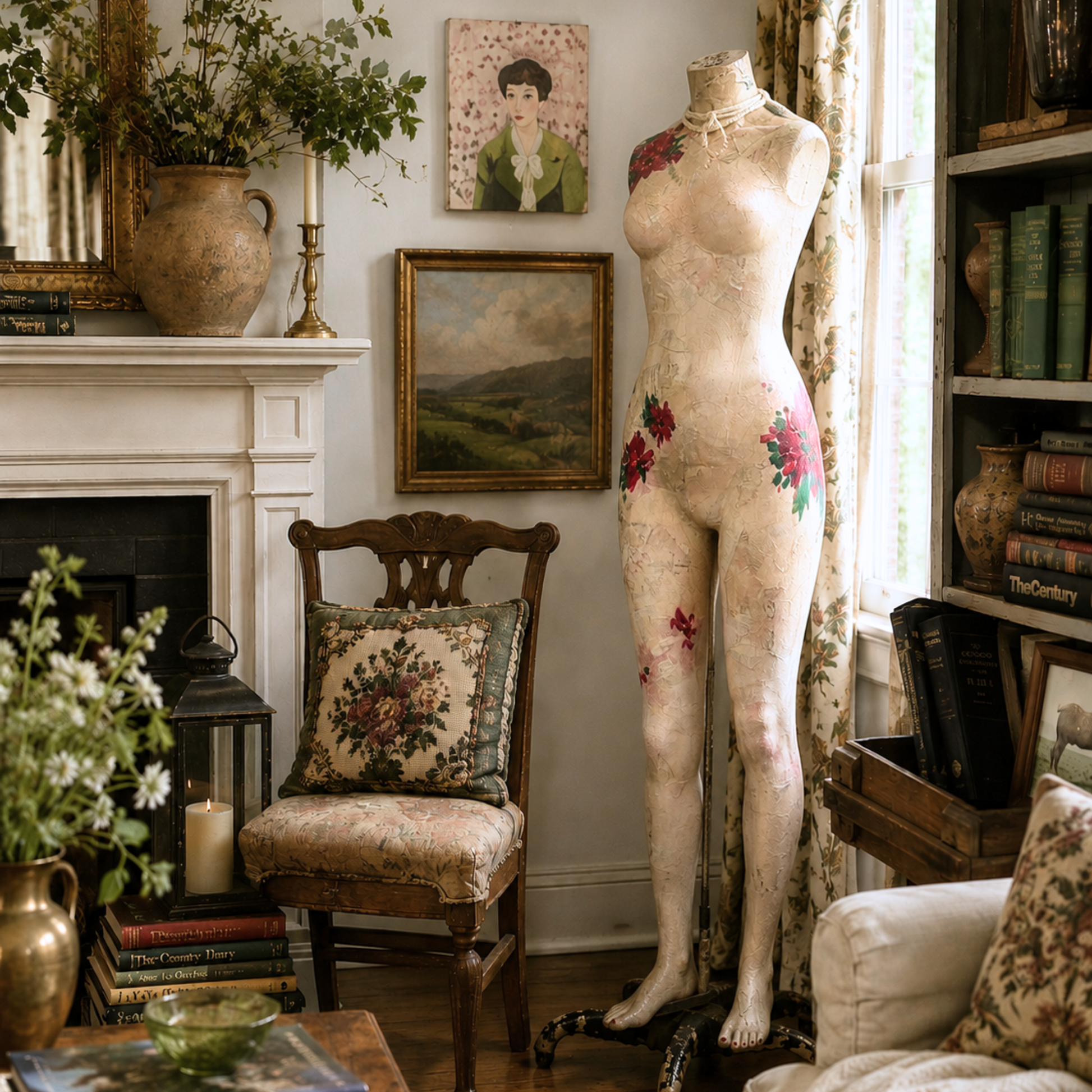 Trudy - Original mixed media mannequin art by Tennessee artist Teri Stephens