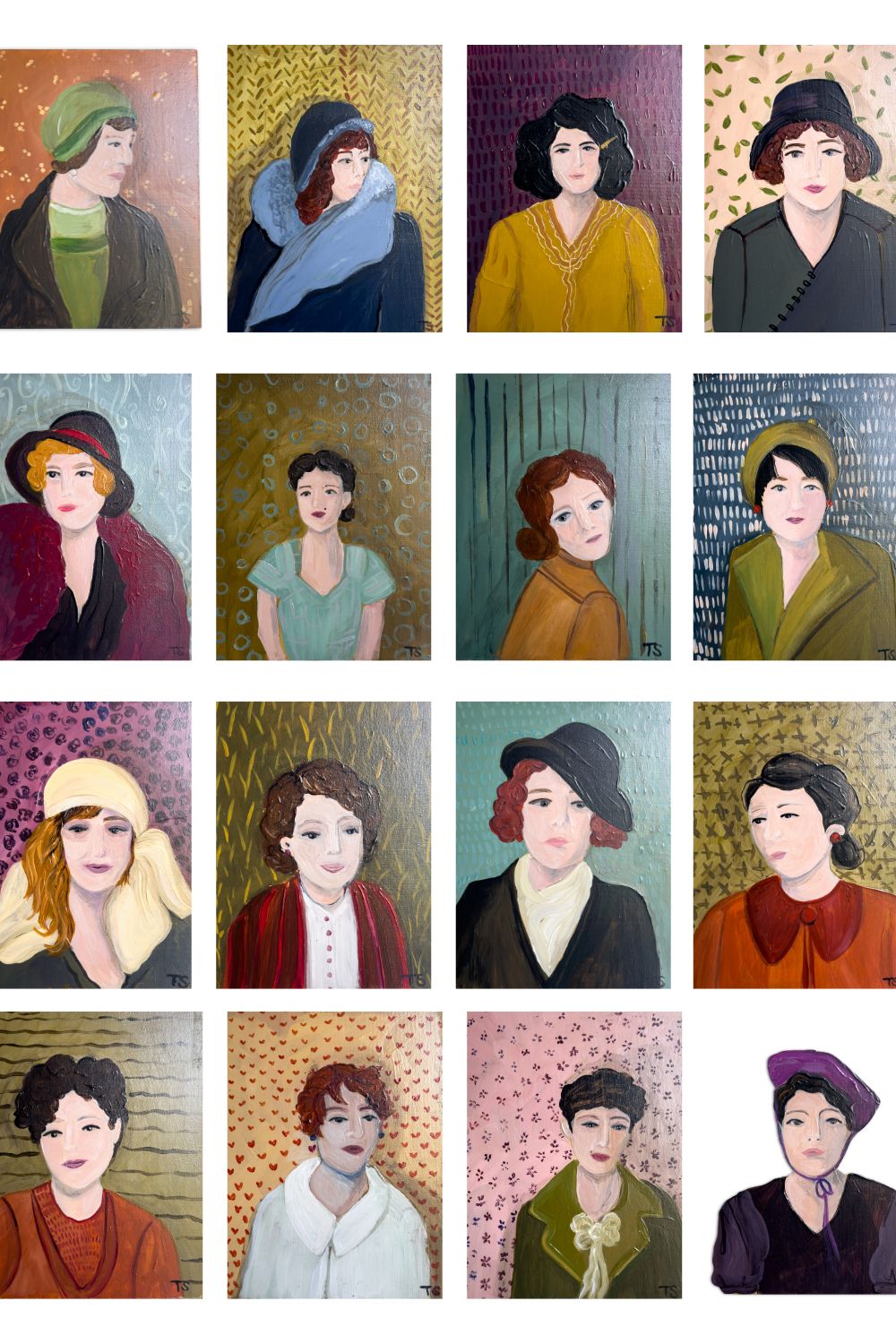 Whimsical Portrait Acrylic Painting Series by Artist Teri Stephens